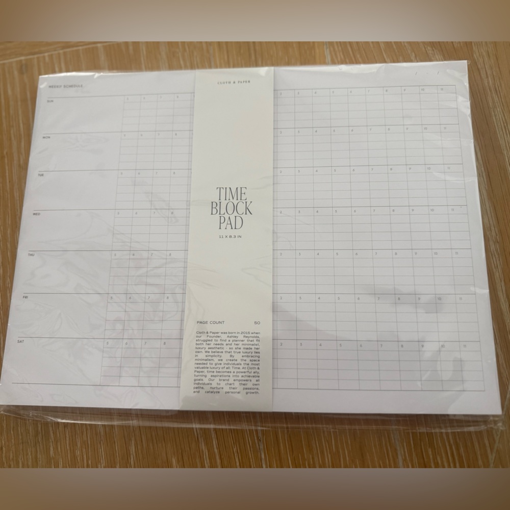 Cloth & Paper Time Block Pad